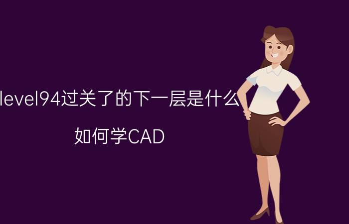 level94过关了的下一层是什么 如何学CAD？